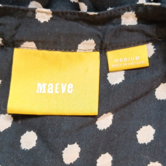 Anthropologie Maeve Brunia popover Henley polka dot blouse - Picture 5 of 6